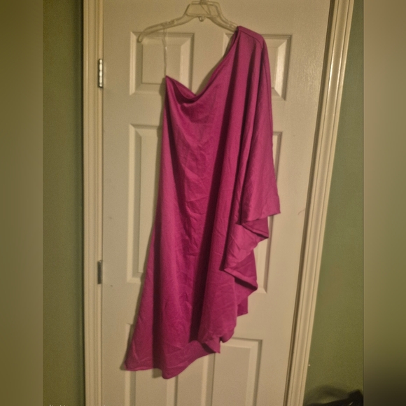 ICCON Dresses & Skirts - One-Shoulder Pink Draped Dress